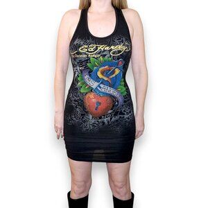 Vintage RARE Y2K Ed Hardy "Death is Certain Life is Not" Tank Dress